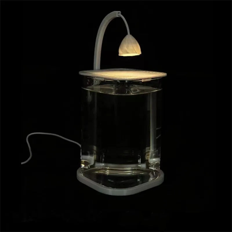 Mini Desktop Glass Aquarium Fish Tank with LED Light For Kids Betta Fish - PuriLite