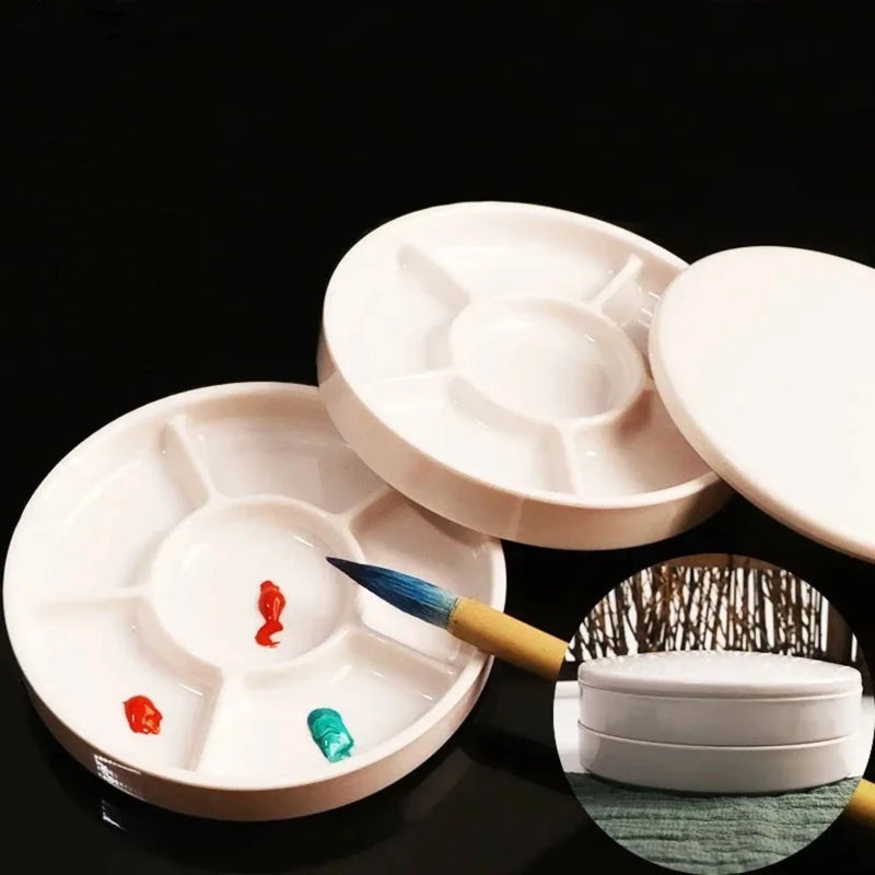 Purilite Select Imitation Porcelain Round Paint Palette with Lid
