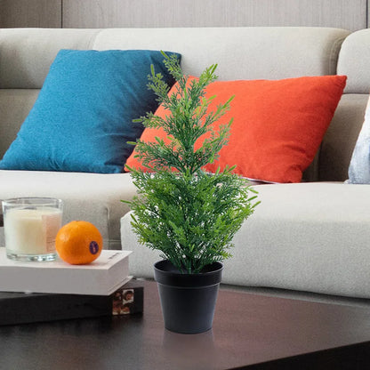 Purilite Select Simulated Pine Grass Potted Plant – Realistic Faux Green Desk Décor for Office Table, Living Room, Porch, Window and Home Garden Decoration - PuriLite