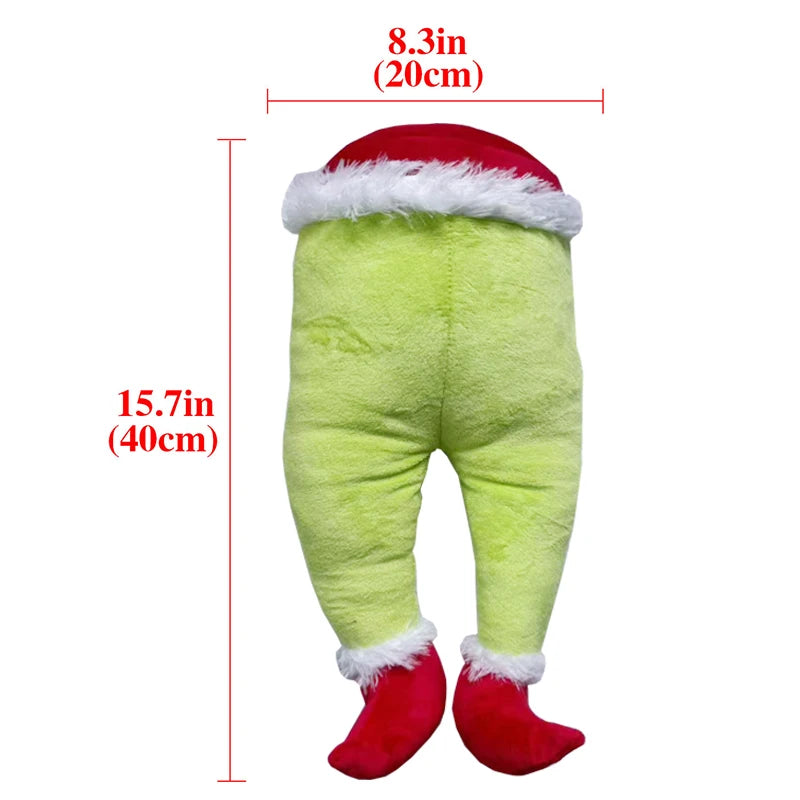 Purilite Select Santa Claus Legs Christmas Tree Hanging Ornament – Funny Red/Green Plush Door & Party Decoration for Xmas and New Year