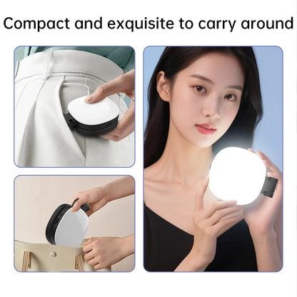 Purilite Select Magnetic Selfie Mirror with Adjustable Dual-Color Fill Light – Portable Reversible Mini LED Light for Mobile Photography and Video Recording - PuriLite