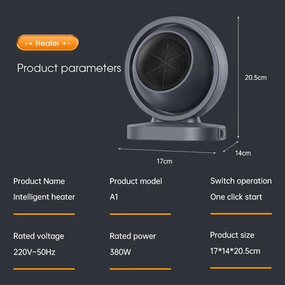 Purilite Select Electric Warm Heater – Portable Desktop Hot Air Blower Mini Radiator for Home & Office