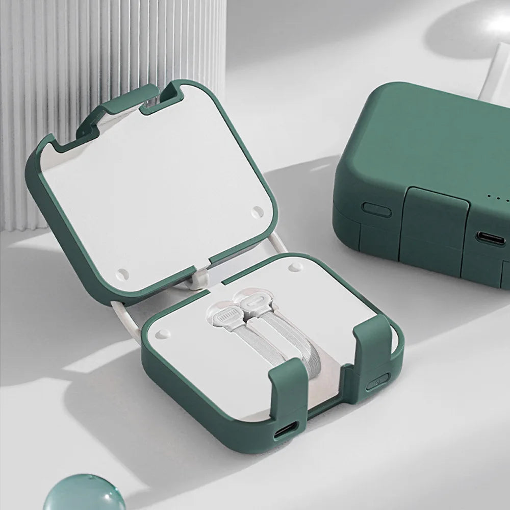 Purilite Select 4000mAh Mini Power Bank Portable Charger with Case Holder | Fast Charging External Battery with Built-in Cables - PuriLite