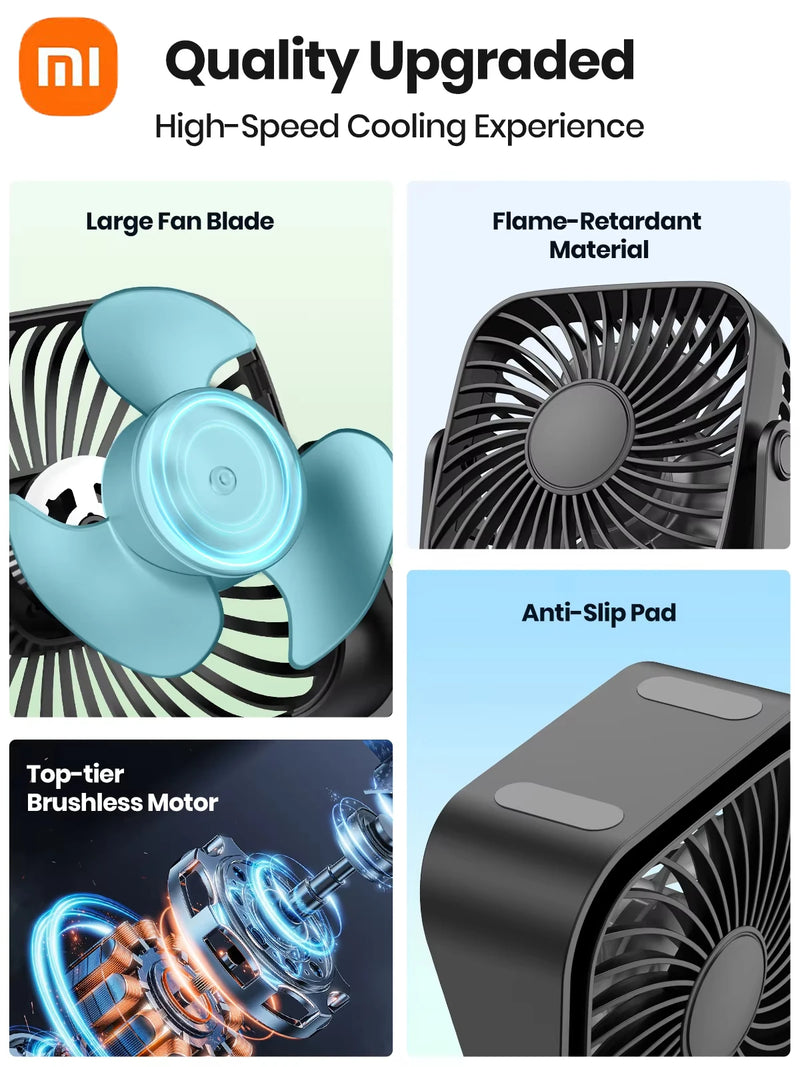 Purilite Select – USB Mini Desk Fan with 360° Rotation &amp; 3-Speed Cooling