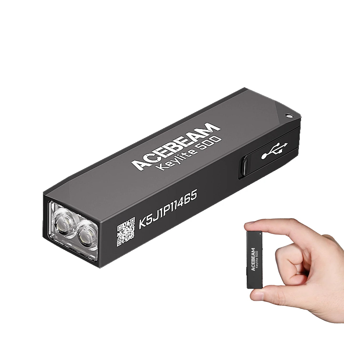 ACEBEAM Keychain Flashlight Keylite 500 EDC Rechargeable Flashlights With Self Defense Strobe Mode Dual LED Light Camping Work