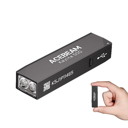 ACEBEAM Keychain Flashlight Keylite 500 EDC Rechargeable Flashlights With Self Defense Strobe Mode Dual LED Light Camping Work