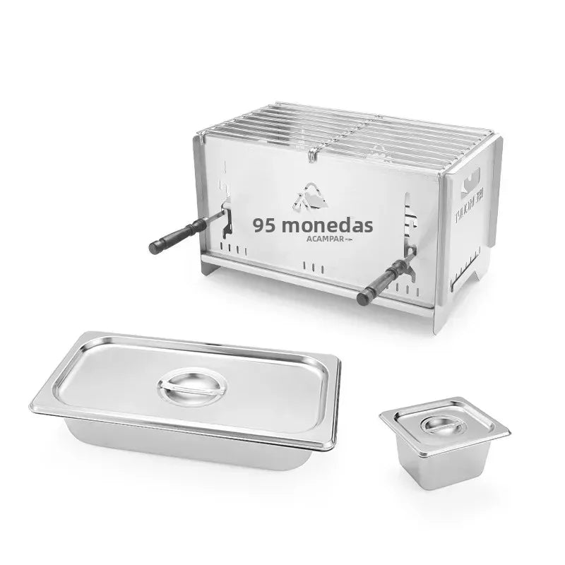 Outdoor ultrastrong Firewood Fire Charcoal Stove Camping Portable Multifunctional Stainless Steel Removable BBQ Oven Cooking - PuriLite