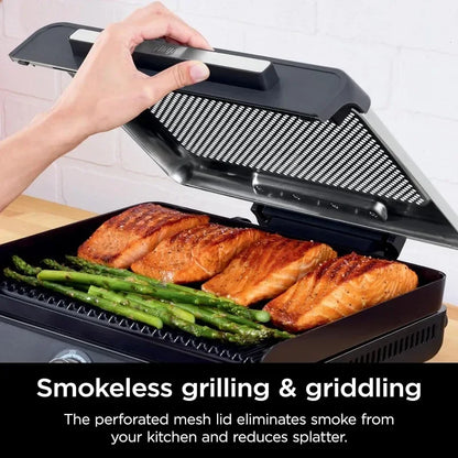 Purilite Select Smokeless Indoor Grill & Griddle 14 Inch – Interchangeable Nonstick Plates, Compact Electric Cooking Grill for Home Kitchen - PuriLite