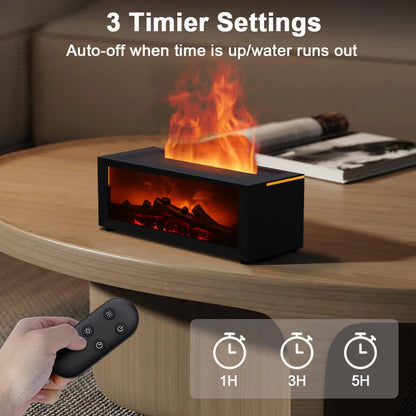 Purilite Select Flame Aroma Humidifier | Essential Oil Diffuser with RGB LED Light, Remote Control & Timer