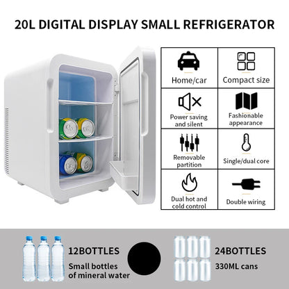 Purilite Select 20L Portable Mini Refrigerator | Car & Home Electric Cooler | Compact Cosmetic & Beverage Fridge | AC DC Powered Travel Refrigerator | 20L Storage Capacity