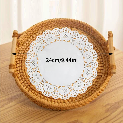 Purilite Select Woven Rattan Storage Basket with Strap Handle