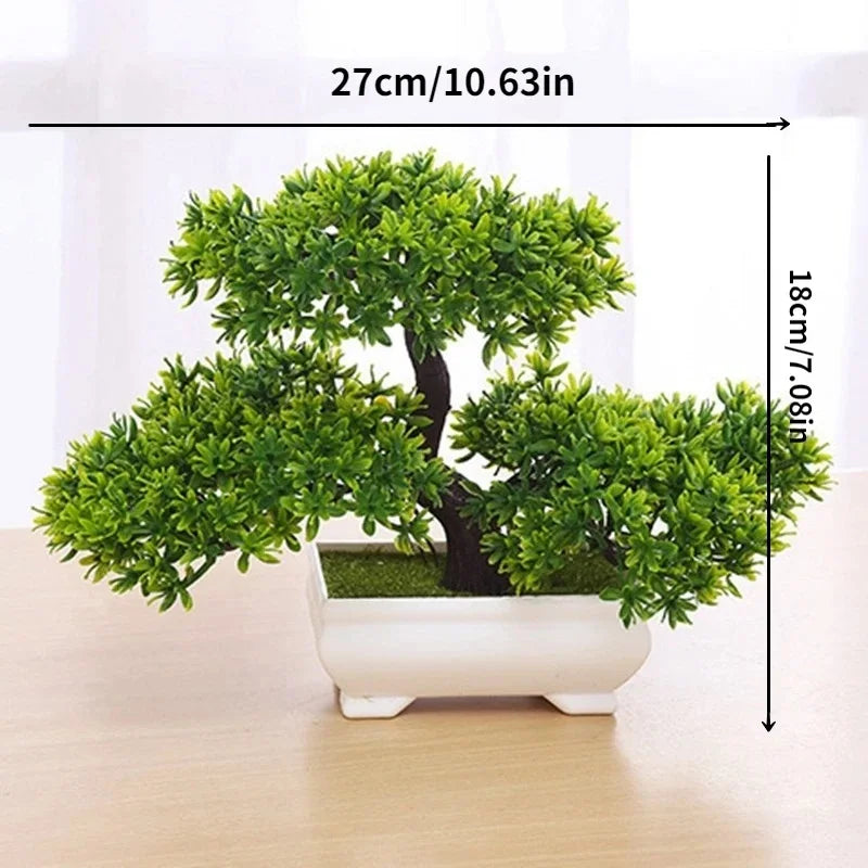 1Pcs Green Artificial Plants Bonsai Plastic Tree Fake Flower for Home Bedroom Decor Table Garden Decoration Outdoor Ornament - PuriLite