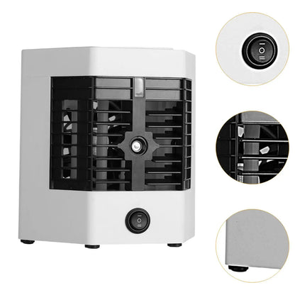 Purilite Select™ USB Mini Air Conditioner Cooler Fan – 2-Gear Cooling, Humidifier &amp; Atomizer