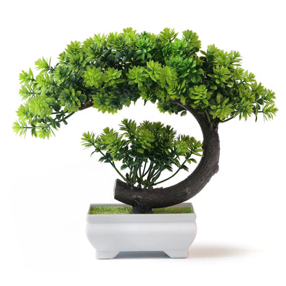 Purilite Select Small Artificial Potted Bonsai Plant – Realistic Mini Greenery Desk Décor for Home, Office, Bathroom, Bookshelf and Indoor Decoration - PuriLite