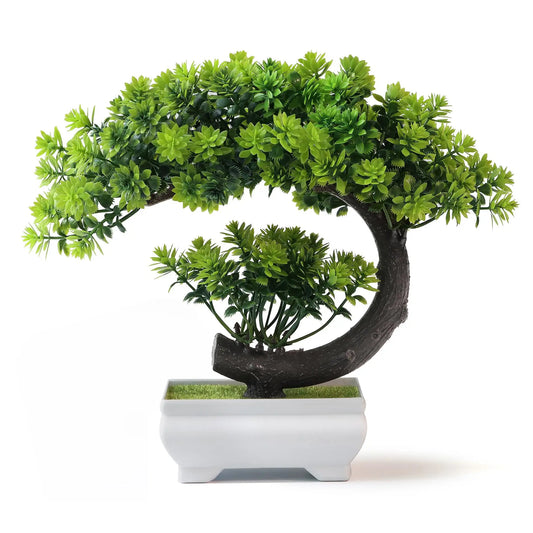 Purilite Select Small Artificial Potted Bonsai Plant – Realistic Mini Greenery Desk Décor for Home, Office, Bathroom, Bookshelf and Indoor Decoration - PuriLite