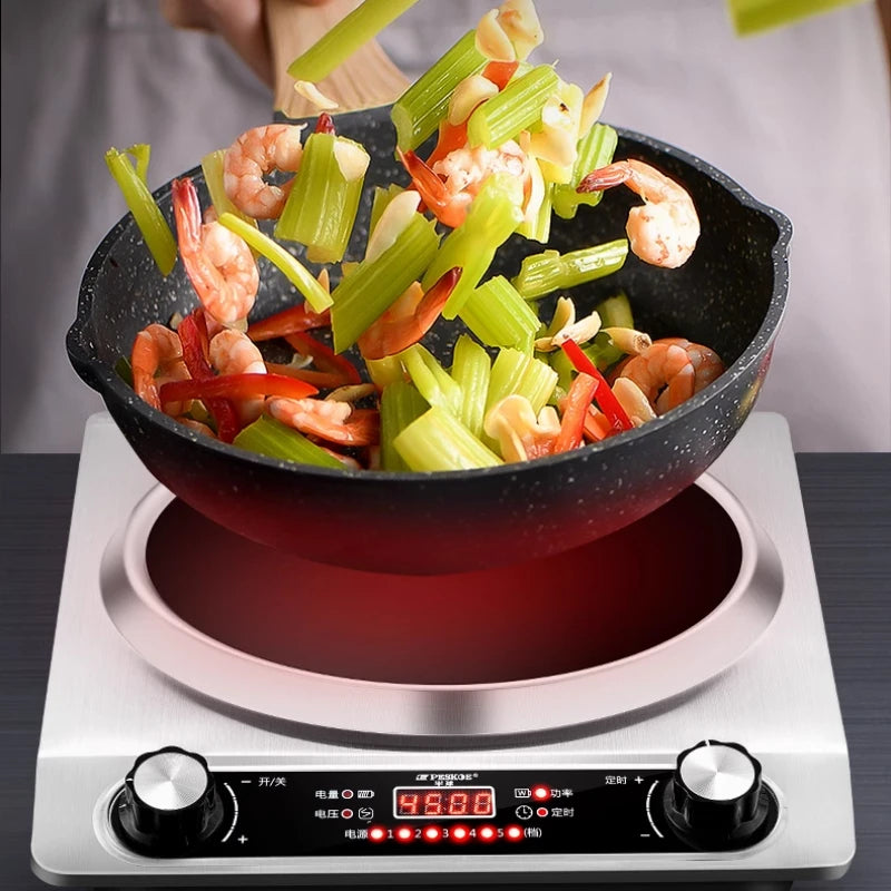 Concave induction cooker 4500W household high power fierce fire cooking pot all-in-one commercial waterproof stove - PuriLite