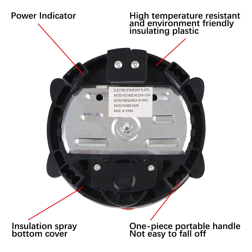 Purilite Select 500W Mini Electric Heater Stove – Multifunctional Hot Plate for Milk, Water & Coffee (EU Plug)