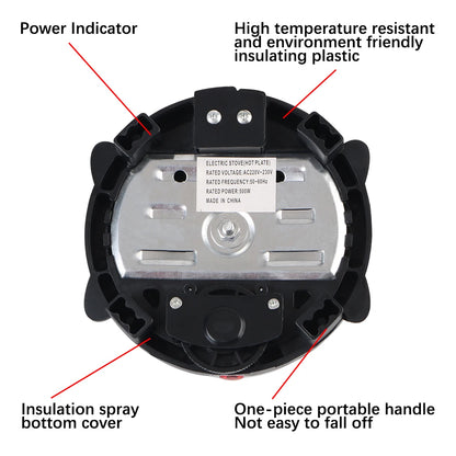 Purilite Select 500W Mini Electric Heater Stove – Multifunctional Hot Plate for Milk, Water & Coffee (EU Plug)
