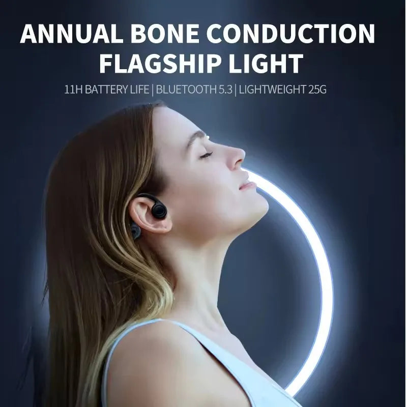 Wireless Bone Conduction Headphones | Bluetooth Sports Earphones with Microphone for Running and Outdoor Activities
