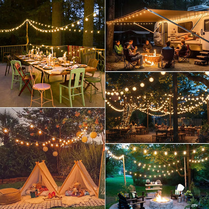 Purilite Select ST38 Outdoor String Lights with Remote Control, Dimmable Warm White 2700K Patio Garden Decorative Lights