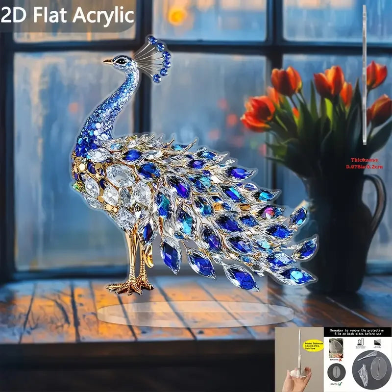 Purilite Select Luxurious Crystal Peacock Ornament – Elegant Acrylic Sculpture for Home, Office & Event Decor