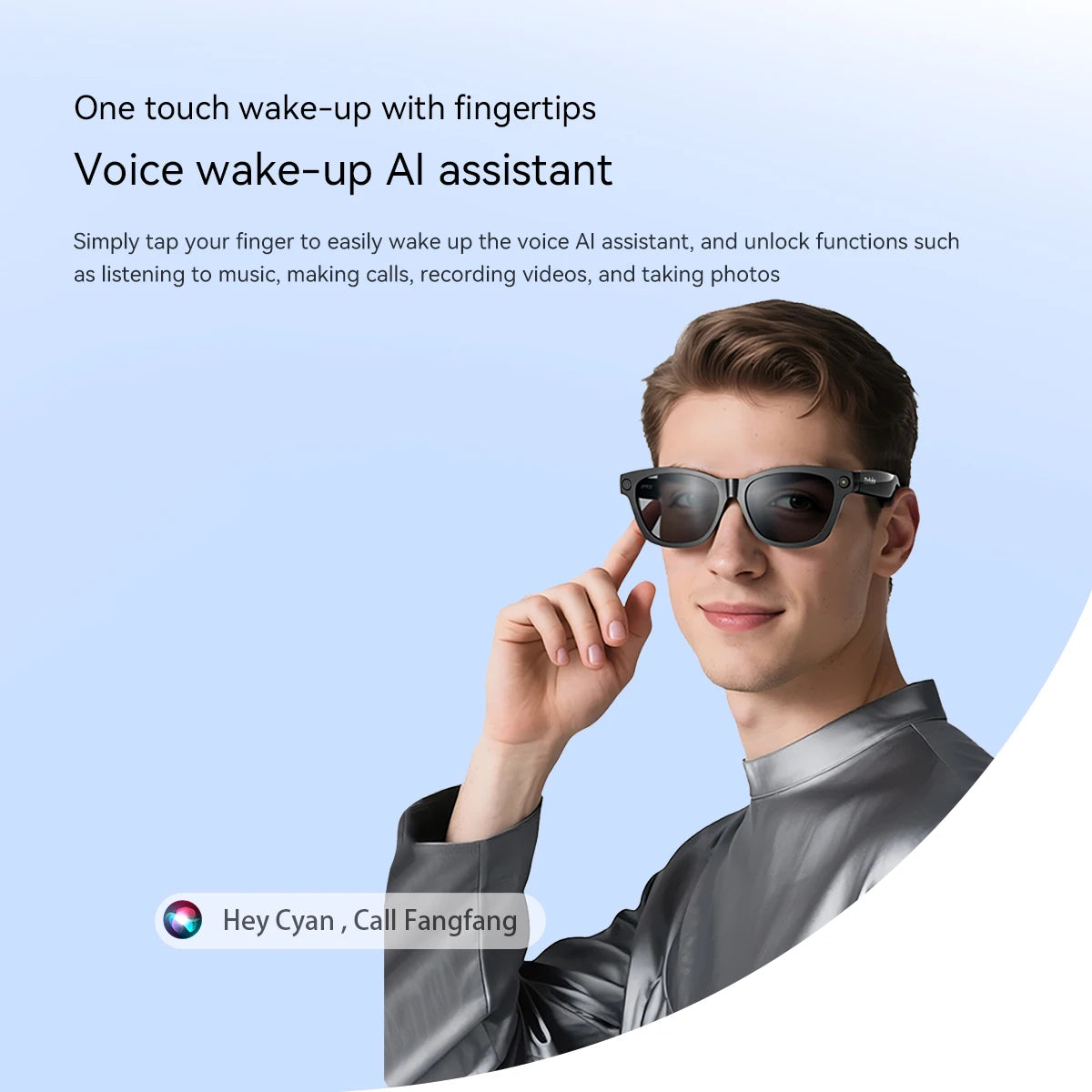 Blackview BV100 AI Smart glasses 800W Pixels 2K HD camera Bluetooth Call Voice Assistant Smart Glasses
