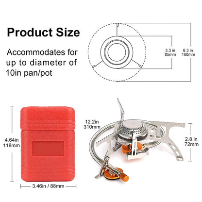 Purilite Select Portable Folding Camping Gas Stove 3500W Outdoor Backpacking Cooking Stove with Ignition for Hiking, Camping & Picnic