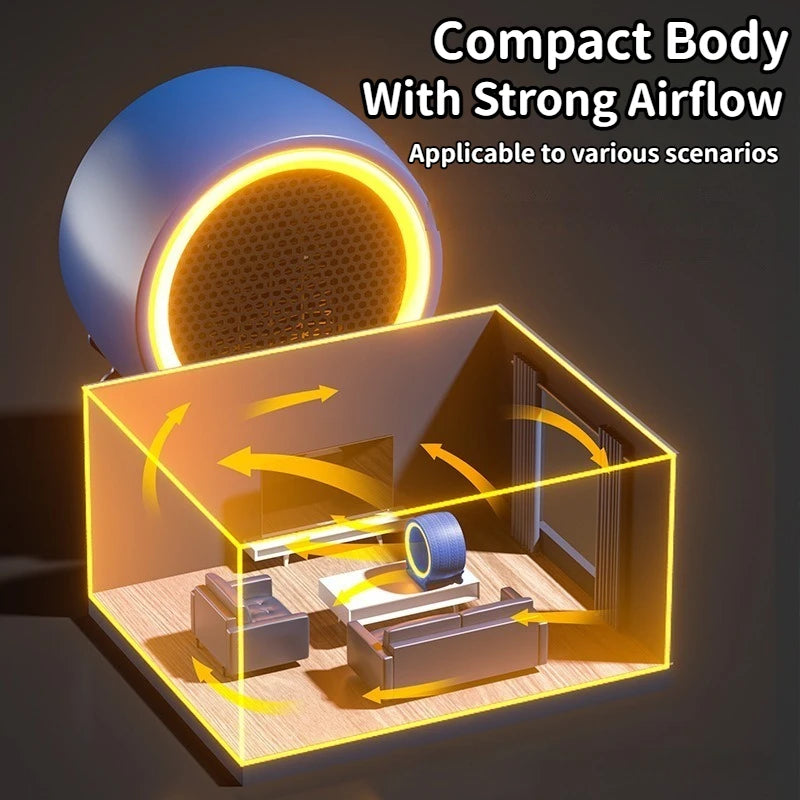 1200W Desktop Warm Air Heater, PTC Fast Heating with 2-Speed Settings, Portable Electric Space Heater for Home Use