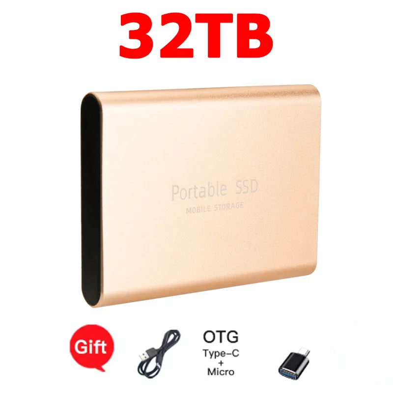 Purilite Select 16TB Portable SSD USB-C External Solid State Drive | High-Speed USB 3.1 Storage Drive for Laptop, Desktop, Mac & Android File Backup