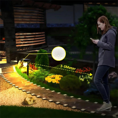 Purilite Select Solar Motion Sensor Landscape Spotlight | Waterproof LED Garden Pathway Light with 3 Lighting Modes for Yard, Patio & Walkway