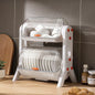 Purilite Select Double-Layer Tableware Storage Rack – Kitchen Bowl and Plate Organizer with Lid, Draining Dish Rack for Household Cupboards