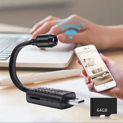 Purilite Select Mini WiFi Security Camera with Motion Detection, Flexible Lens Cable, USB Powered HD Indoor Monitoring Device