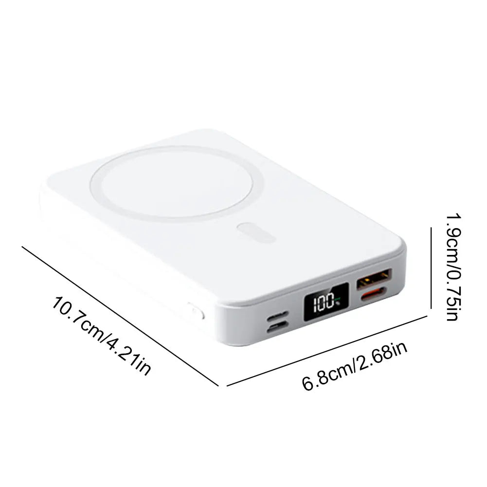 Purilite Select 10000mAh Magnetic Power Bank with Folding Stand – Portable Wireless Charger for iPhone &amp; Android