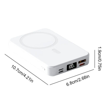 Purilite Select 10000mAh Magnetic Power Bank with Folding Stand – Portable Wireless Charger for iPhone &amp; Android