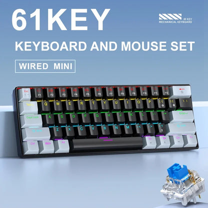 Purilite Select K61 Mini Wired Mechanical Keyboard – 60% Layout, RGB Backlit, Hot-Swappable