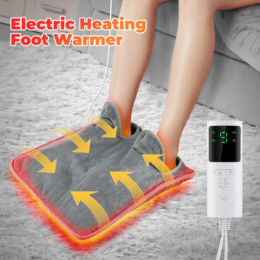 Electric Foot Warmer Heater Constant Temperature Heating Pad Soft Micro plush Washable Winter Warm Foot Home Bedroom Feet Warmer