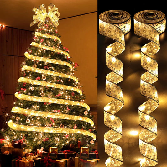 Purilite Select Christmas Ribbon Fairy Light – DIY Bow String Lights for Tree Ornaments & Holiday Home Décor (2025 Collection)