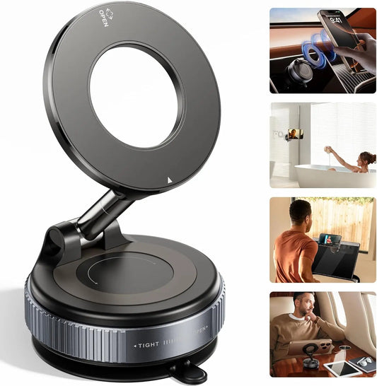 Purilite Select 2026 Upgraded Vacuum Suction Cup Phone Mount – 360° Adjustable Magnetic Holder