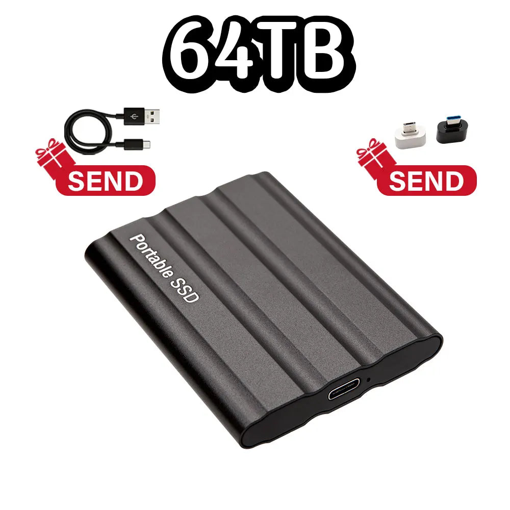 Purilite Select Portable External SSD USB 3.1 Type-C High-Speed Solid State Drive 1TB, 2TB, 4TB, 8TB, 12TB, 16TB, 32TB, 64TB & 128TB for Laptop, Desktop, Windows, macOS & Android