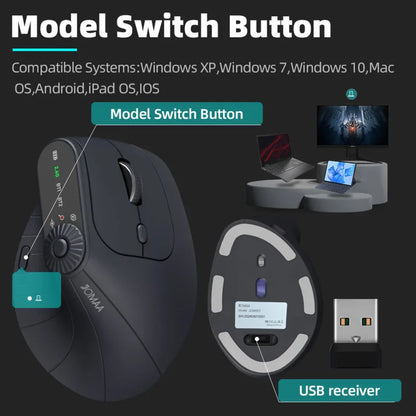 🖱️ Purilite Select – Wireless Vertical Ergonomic Mouse with OLED Display & Function Adjustment Knob