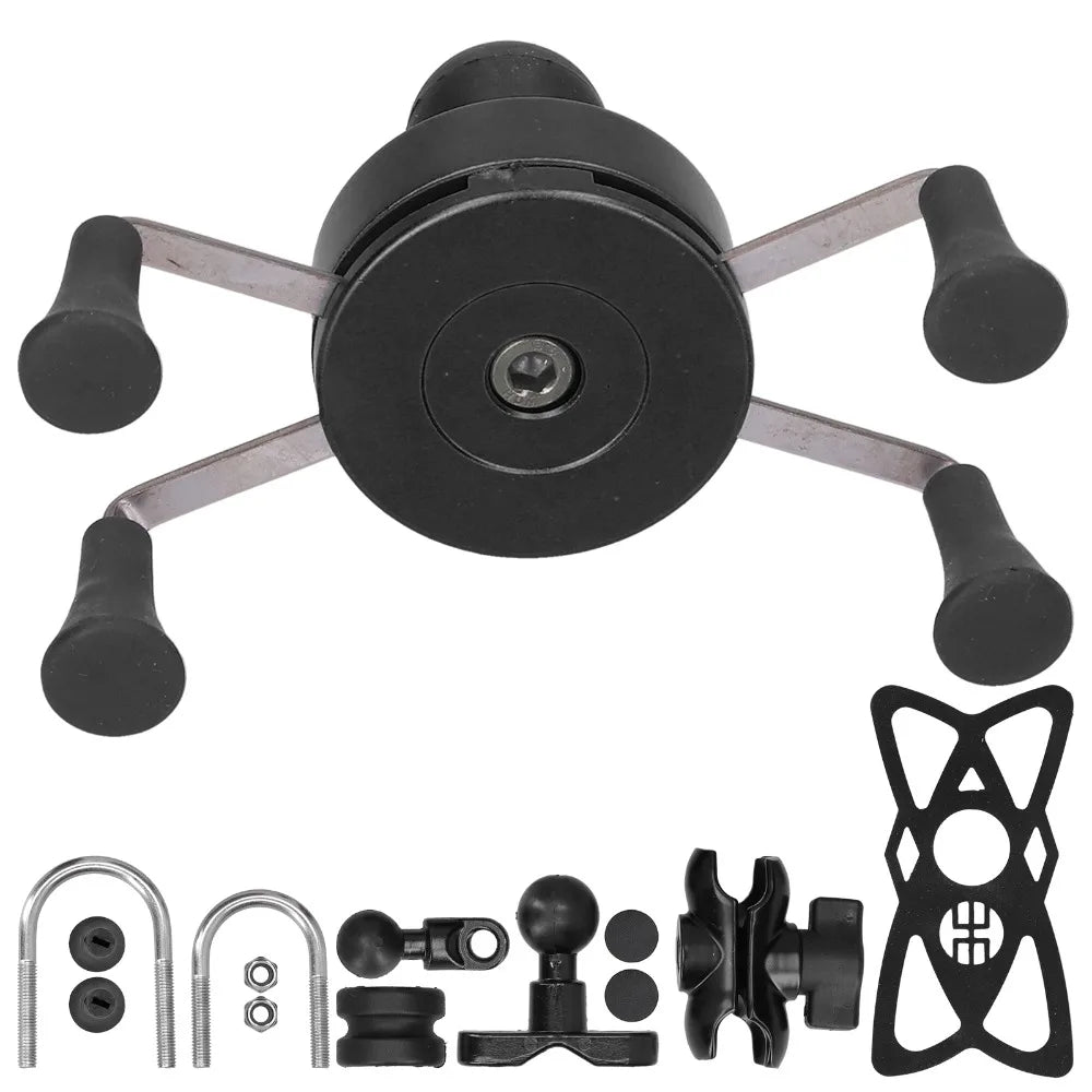 Purilite Select | Universal Mobile Phone Holder 4–6.5 Inch | Black Handlebar Mount | Modification Kit with Accessories