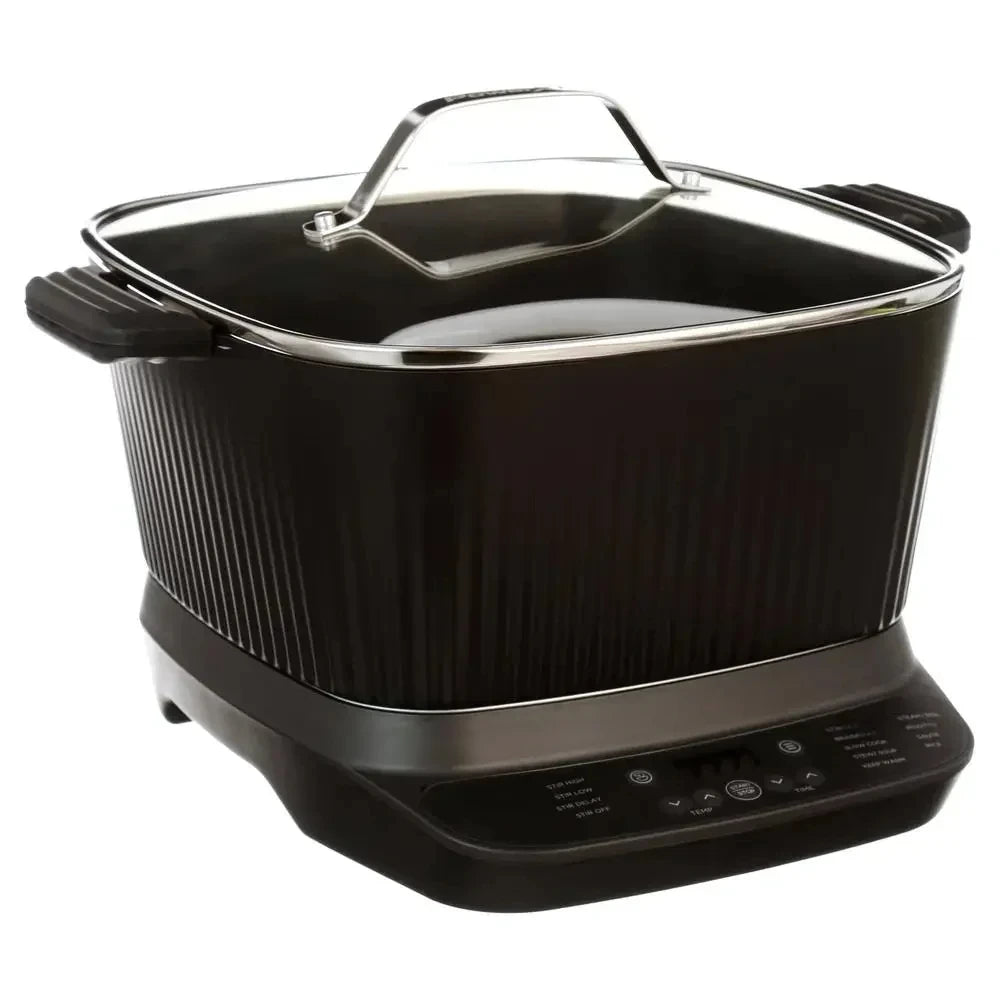 Purilite Select Family Multi-Cooker with Auto Stir & Shred Paddle – 7.5 Qt Non-Stick Ceramic Pot, 9 Presets, Dishwasher Safe, 1000W Smart Cooking System - PuriLite