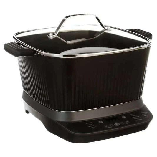 Purilite Select Family Multi-Cooker with Auto Stir & Shred Paddle – 7.5 Qt Non-Stick Ceramic Pot, 9 Presets, Dishwasher Safe, 1000W Smart Cooking System - PuriLite