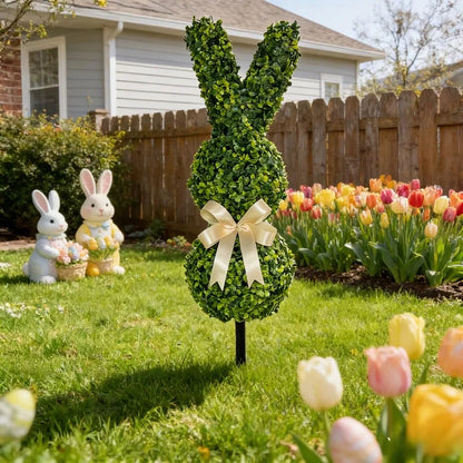 Purilite Select Artificial Bunny Garden Stakes – Faux Greenery Rabbit Outdoor Decor for Porch, Pathway, Yard, and Spring Display - PuriLite