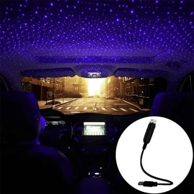 Purilite Select Mini LED Star Projector Lamp – USB Galaxy Night Light, Adjustable 360° Rotation Decorative Ceiling Light for Car Roof, Bedroom, Party Atmosphere Lighting - PuriLite