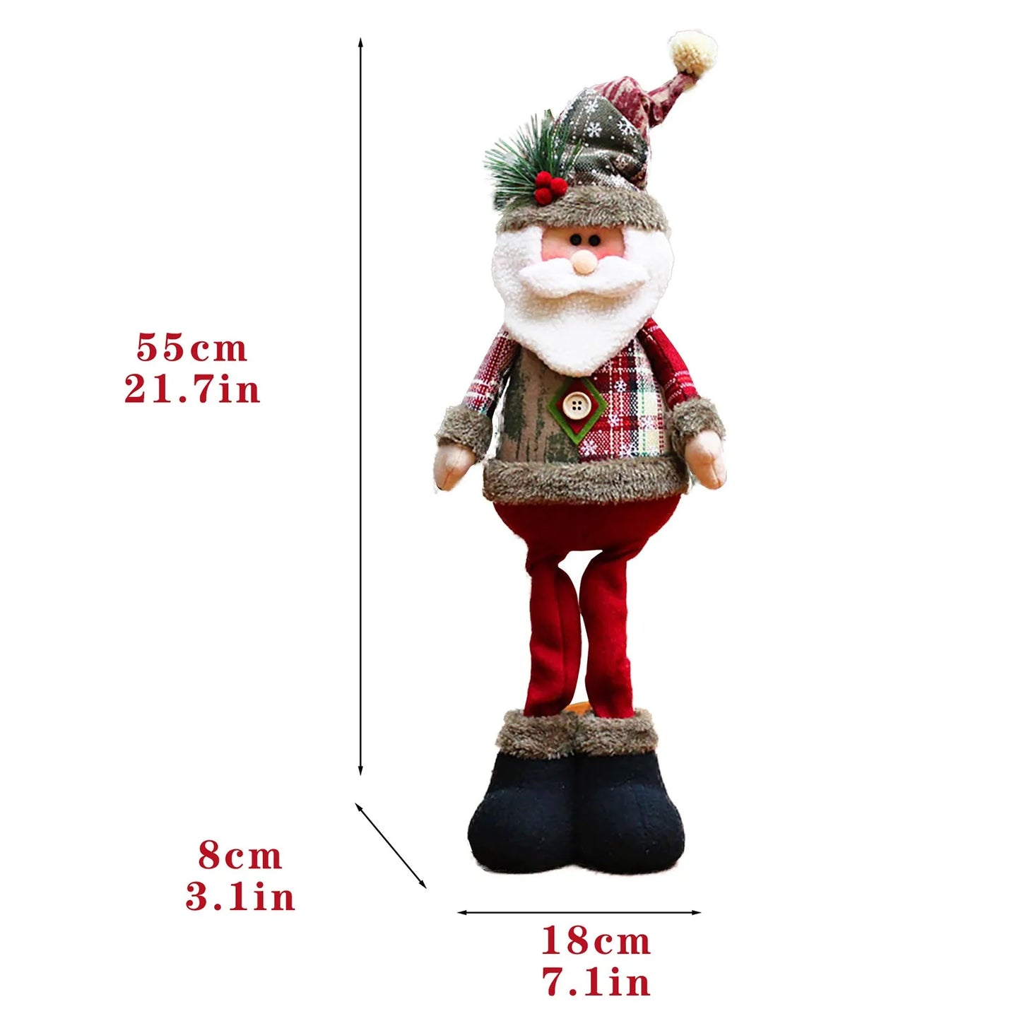Purilite Select Big Santa Claus, Snowman & Elk Plush Dolls – Stretchable Christmas Decorations for Home, Parties & Gifts