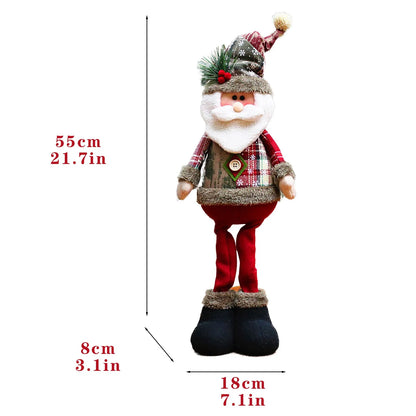 Purilite Select Big Santa Claus, Snowman & Elk Plush Dolls – Stretchable Christmas Decorations for Home, Parties & Gifts