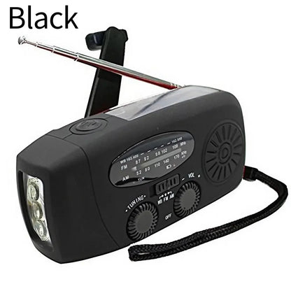 Purilite Select Emergency Weather Radio – AM/FM/WB Hand Crank Solar Radio with 2000mAh Power Bank, LED Flashlight, and SOS Alert (Style A – Green)