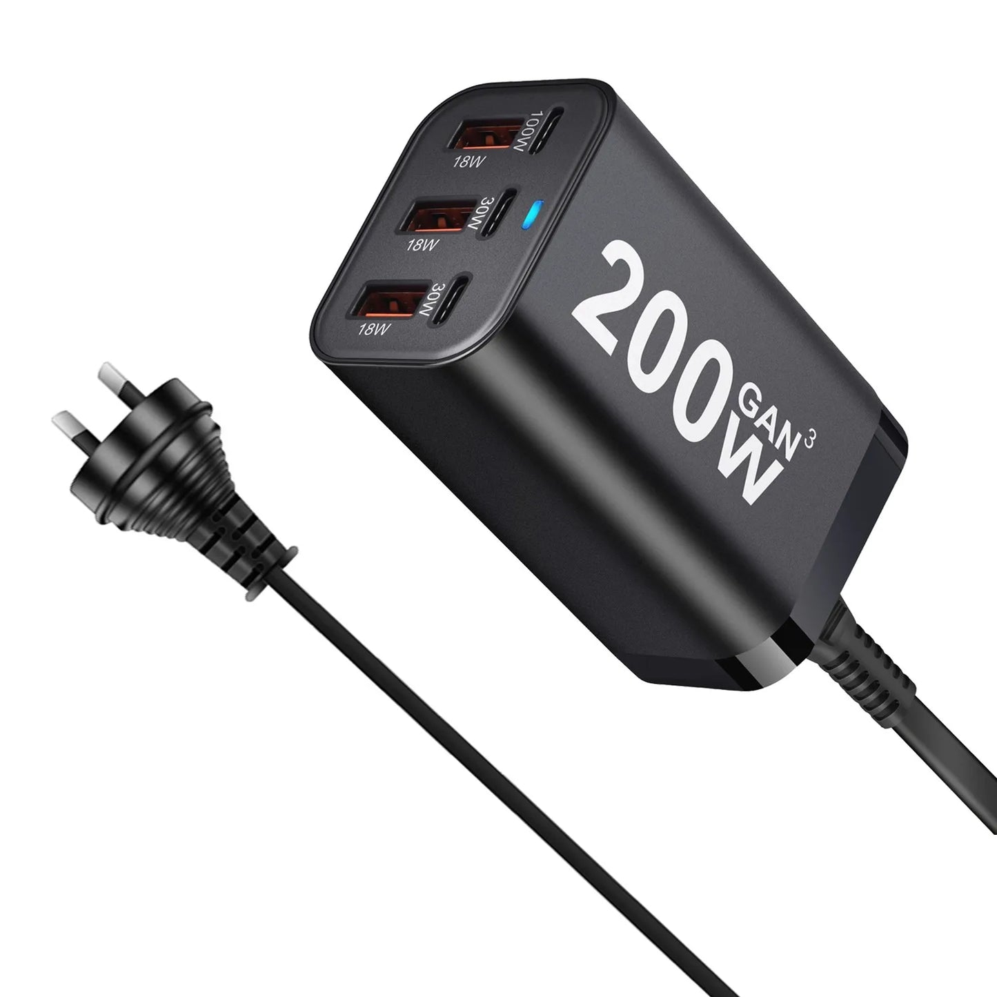 Purilite Select 200W 6-Port GaN USB-C Fast Charger