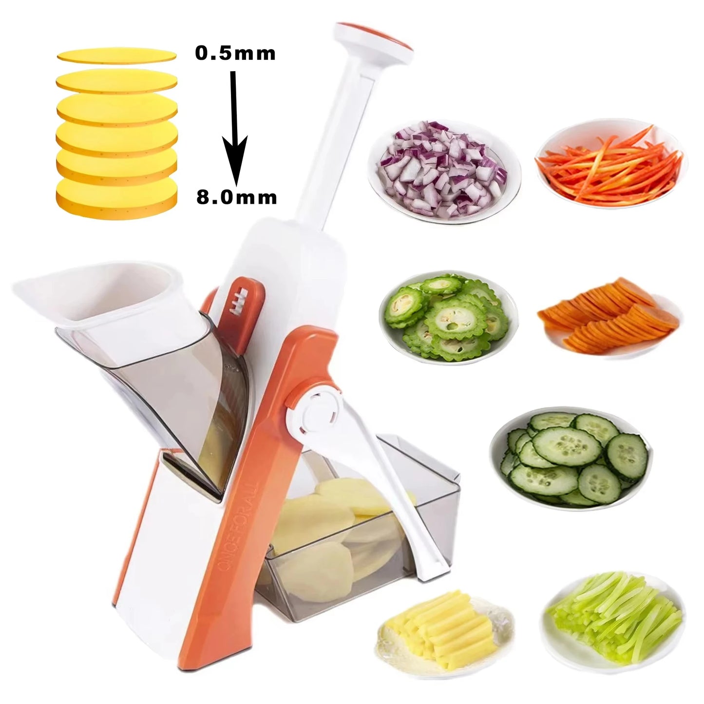 Purilite Select Multifunctional Vegetable Cutting Machine 5-in-1 Manual Food Chopper Slicer Dicer for Kitchen - PuriLite